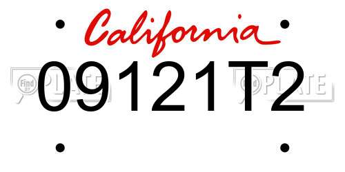 09121T2 California License Plate