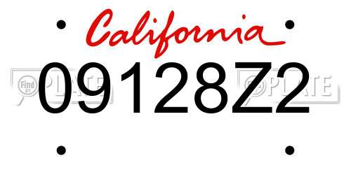 09128Z2 California License Plate