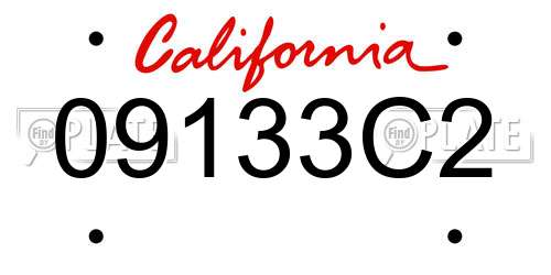 09133C2 California License Plate