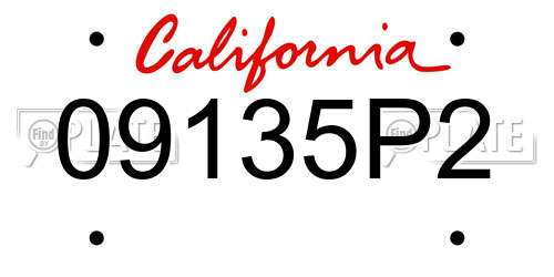 09135P2 California License Plate