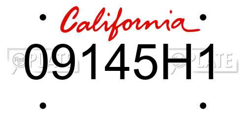09145H1 California License Plate