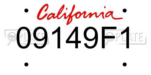 09149F1 California License Plate