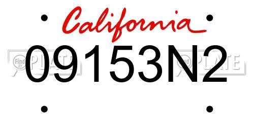 09153N2 California License Plate