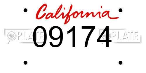 09174 California License Plate