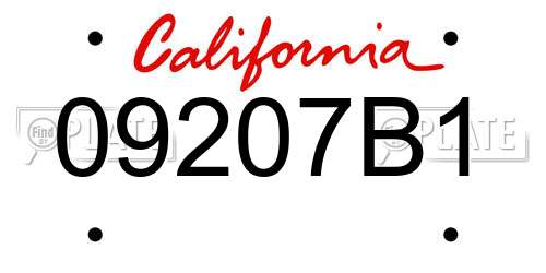 09207B1 California License Plate