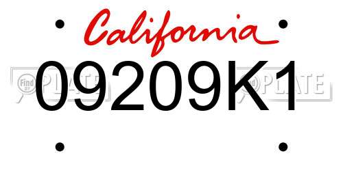 09209K1 California License Plate