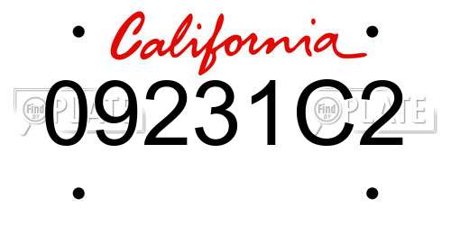 09231C2 California License Plate