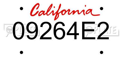 09264E2 California License Plate