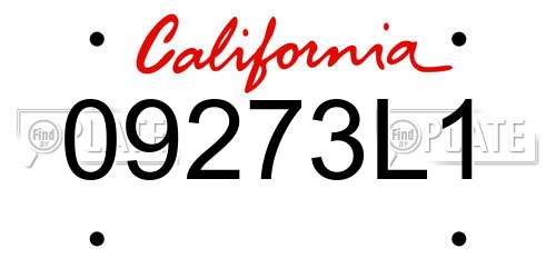 09273L1 California License Plate