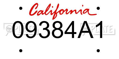 09384A1 California License Plate