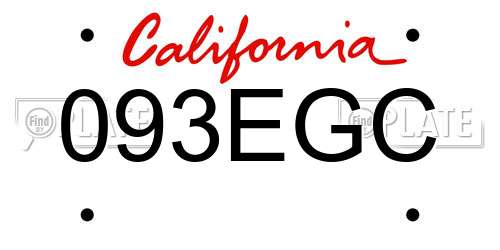 093EGC California License Plate
