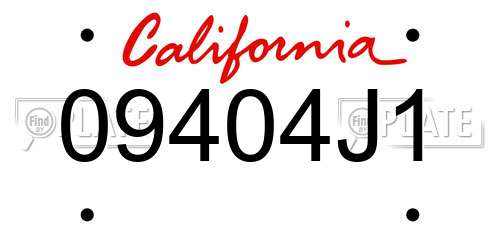 09404J1 California License Plate