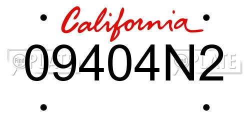09404N2 California License Plate
