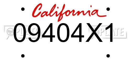 09404X1 California License Plate