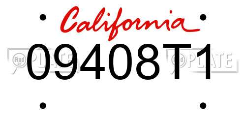 09408T1 California License Plate