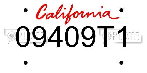 09409T1 California License Plate