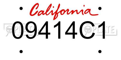 09414C1 California License Plate