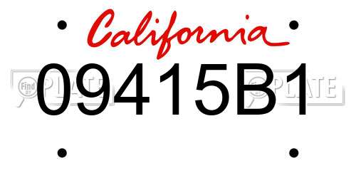 09415B1 California License Plate