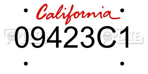 09423C1 California License Plate