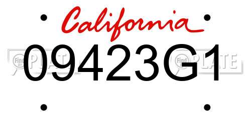 09423G1 California License Plate