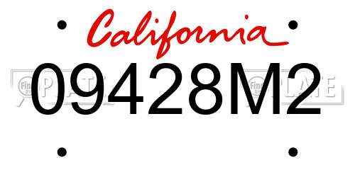 09428M2 California License Plate