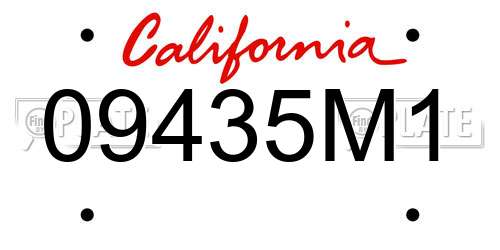 09435M1 California License Plate