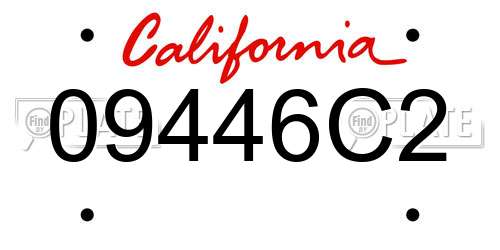 09446C2 California License Plate