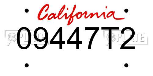 09447T2 California License Plate