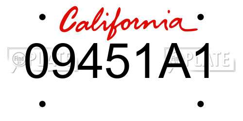 09451A1 California License Plate