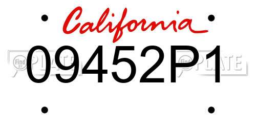 09452P1 California License Plate