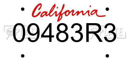 09483R3 California License Plate