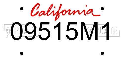09515M1 California License Plate