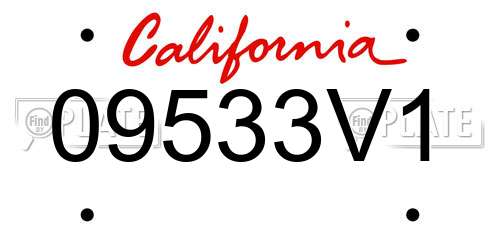 09533V1 California License Plate