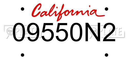 09550N2 California License Plate