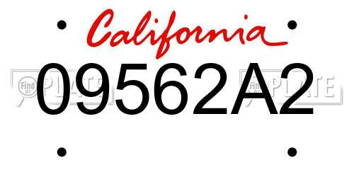 09562A2 California License Plate