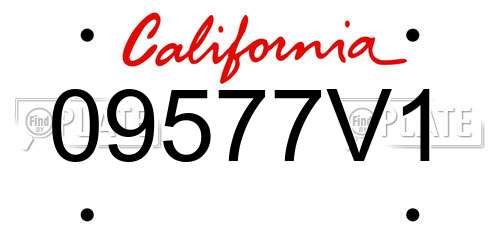09577V1 California License Plate