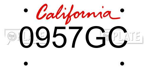 0957GC California License Plate