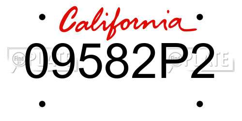 09582P2 California License Plate