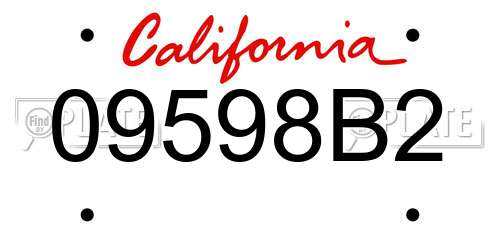 09598B2 California License Plate
