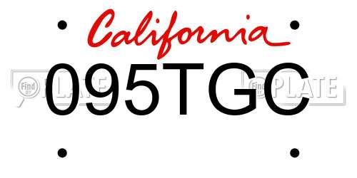 095TGC California License Plate