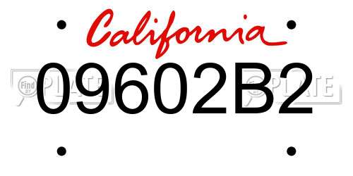 09602B2 California License Plate