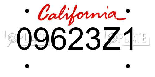 09623Z1 California License Plate