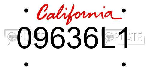 09636L1 California License Plate