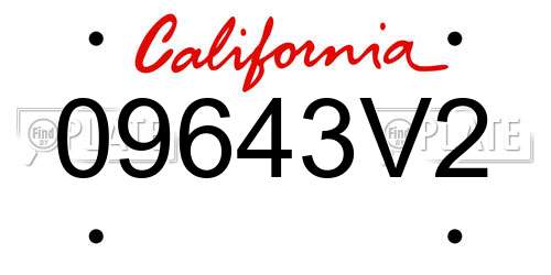 09643V2 California License Plate