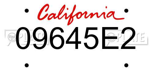 09645E2 California License Plate