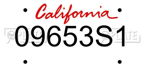 09653S1 California License Plate