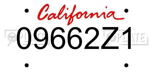 09662Z1 California License Plate