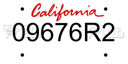 09676R2 California License Plate