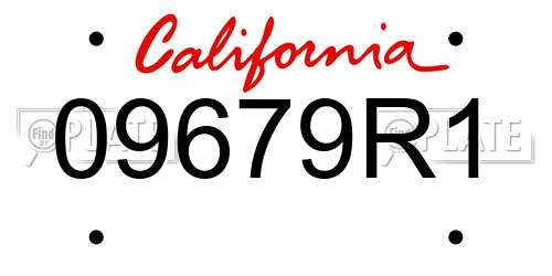 09679R1 California License Plate