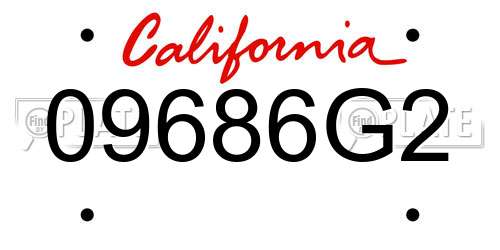 09686G2 California License Plate